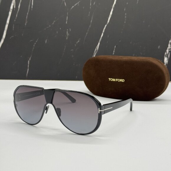 NEW TOM FORD VINCENZO TF1072 01B BLACK UNISEX SUNGLASSES TOM FORD FT1072 01B main image 8